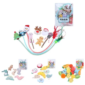 

Pet Cat Set Toy Spree Cute Dinosaur Plush Cat Toy Crocodile Pet Toy Kangaroo Animal Cat Mint Toys Christmas Chew Plush Toys