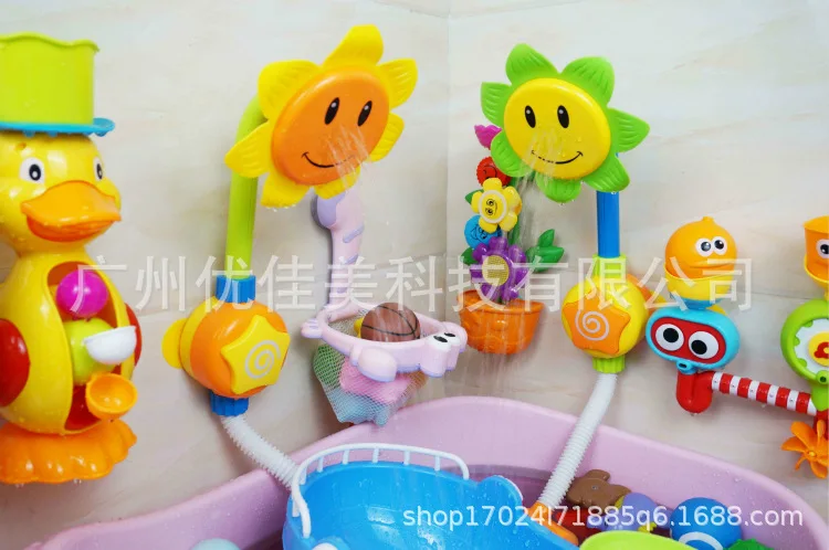 Douyin игрушка для ванной в стиле знаменитостей, детская игра с водой для мальчиков и девочек, Электрический Душ с подсолнухом