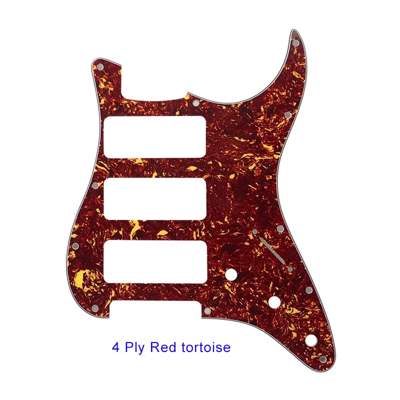 4 Ply Red tortoise Pleroo гитарные части для США 11 монтажное винтовое отверстие Стандартный ST 3-P90 Strat HHH хамбакер гитара накладка - Цвет: 4 Ply Red tortoise