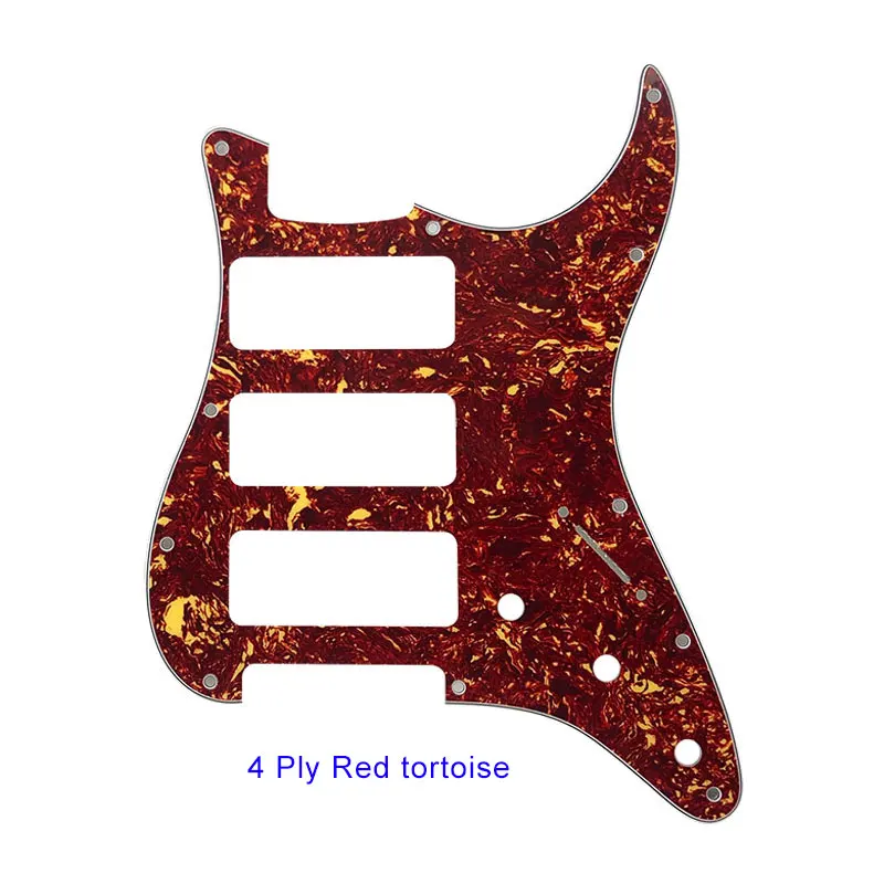 Pleroo гитарные части для США 11 монтажное винтовое отверстие Стандартный ST 3-P90 Strat HHH хамбакер гитара накладка - Цвет: 4 Ply Red tortoise