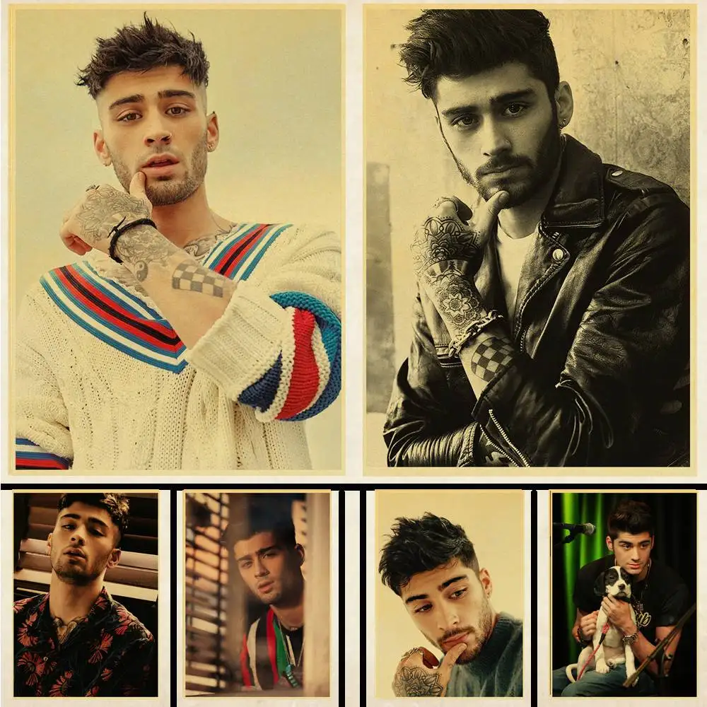 Singer Zayn Mali poster vintage kraft paper poster used to decorate bedroom living room cafe bar corridor decoration painting