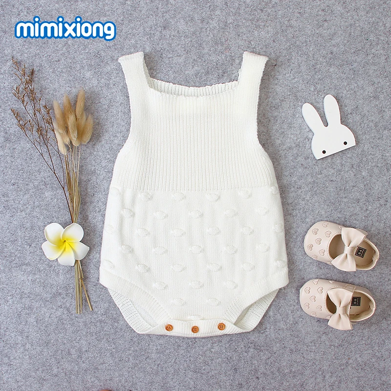 Baby Bodysuits Newborn Girls Body Tops Fashion Solid Color Knitted Infant Bebes Onesie Toddler Children Jumpsuits Clothes 0-24M