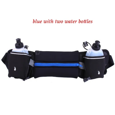 blue with bottle Уличная Сумка для бега гидратация поясной ремень Водонепроницаемый держатель мобильного телефона спортивный фитнес-зал пояс живот с бутылкой для воды - Цвет: blue with bottle