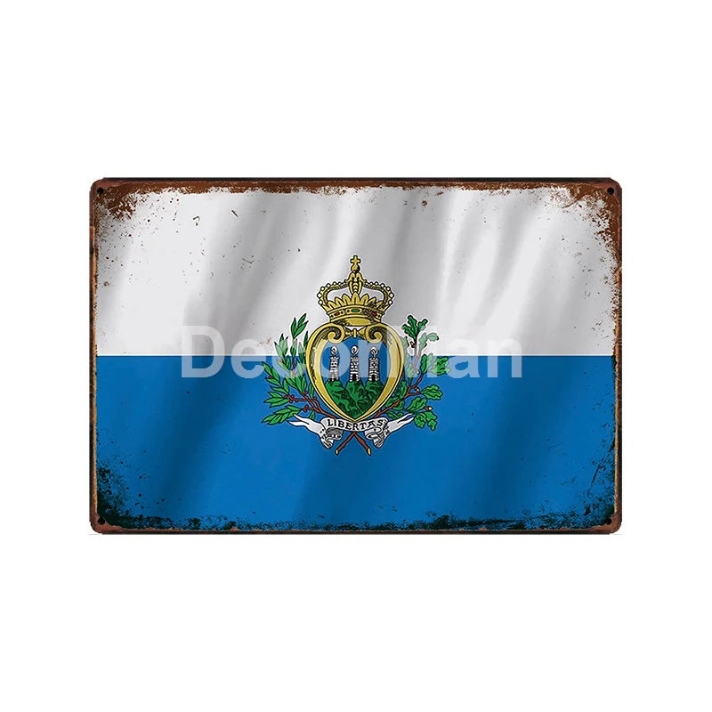 [DecorMan] Великобритания, Япония, Корея, Италия, Германия, Сингапур, флаг, металлическая табличка, знак на заказ,, роспись, декор бара, LT-1892 - Цвет: GLC-12213