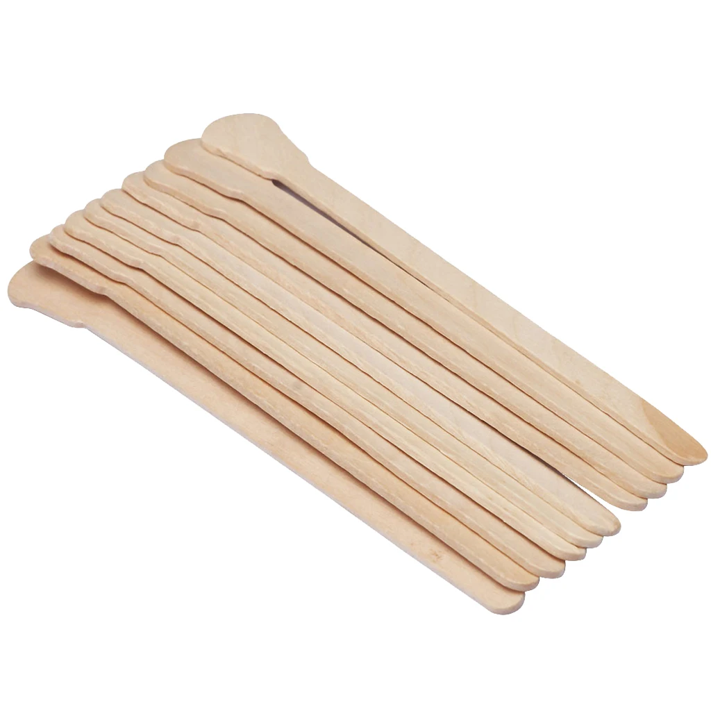 100 Pieces Wooden Hair Removal Sticks Wax Applicator Waxing Beans Spatulas for Hair Removal Wax Facial Mask