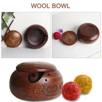 

Wooden Yarn Bowl Hand Made with Wood for Knitting and Crochet For Handmade Knitting Supplies Storage