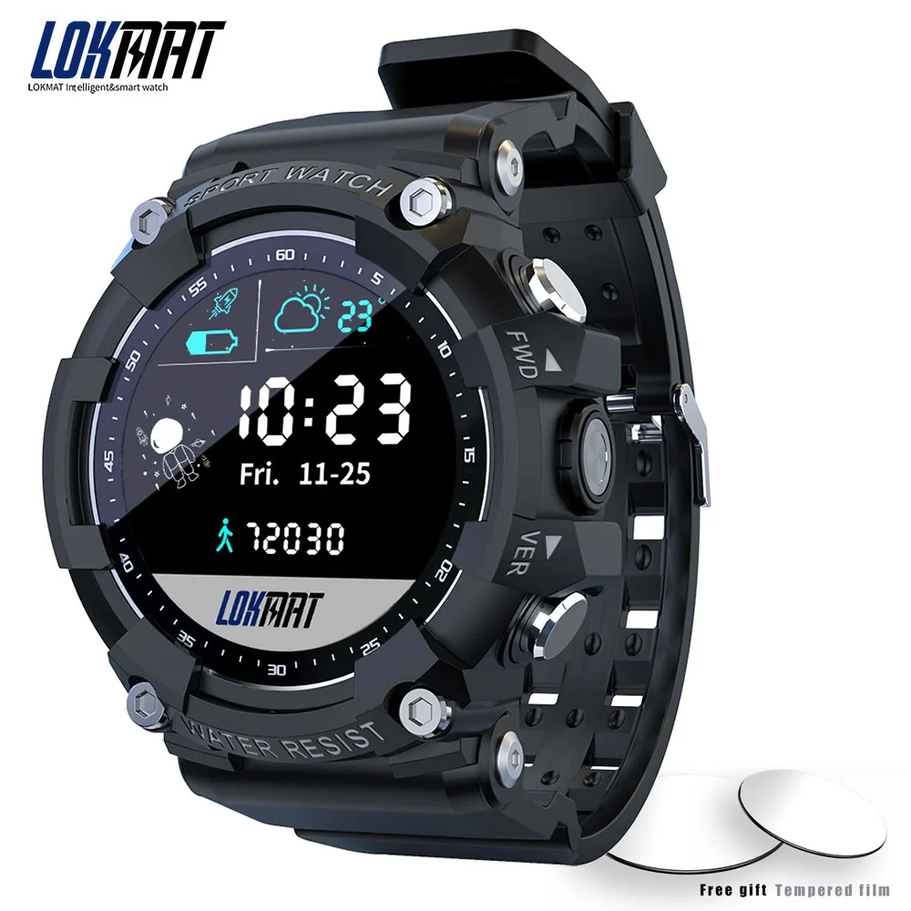 LOKMAT ATTACK 2 Full Touch Screen Smart Watch Men Heart Rate Monitor Fitness Tracker Bluetooth Sport Smartwatch For Android ios