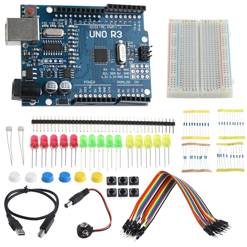 

1Set Starter Kit R3 Mini Breadboard LED Jumper Wire Button Drop Ship Support