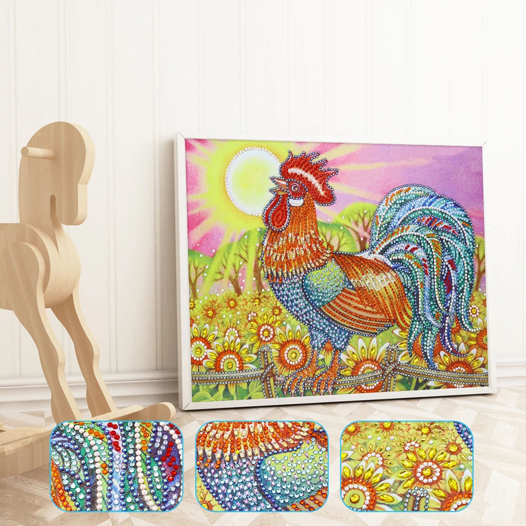 

Diamond Embroidery Painting Cross Stitch Cock Rooster Animal Picture Rhinestones Christmas Gift Diamond Mosaic Home Decoration