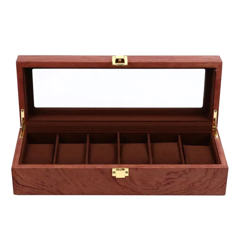 1Pc Wooden Watch Storage Box Eco-friendly Durable Practical Watch Case Box Display for Store Home Shopping Mall