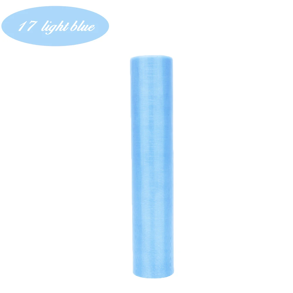26M*29CM Organza Roll for DIY Wedding Flowers Chair Cover Crystal Organza Tulle Roll Fabric for Christmas Event Party Decoration - Цвет: 17