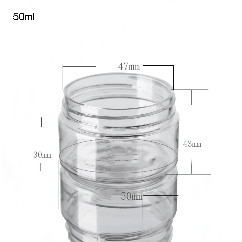 20Pcs 30/50/60/80/120/150ml Storage Jars With Lids Aluminum Round Canister Empty Plastic Cosmetic Jars Food Travel Bottle Pot