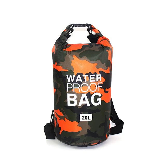 30L Waterproof Swimming Bag Dry Sack Camouflage Colors Fishing Boating Kayaking Storage Drifting Rafting Bag 2L 5L 10L 15L XAZ9 20L Orange