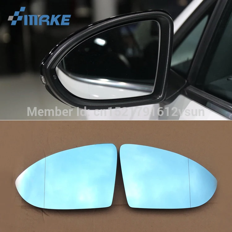 

smRKE 2Pcs For Volkswagen golf 6/7 Rearview Mirror Blue Glasses Wide Angle Led Turn Signals light Power Heating