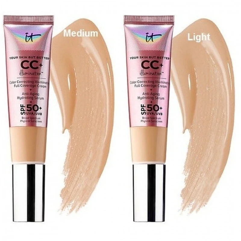 Консилер Для Лица it cosmetics CC+ кремовое освещение SPF 50 полное покрытие средний или легкий корректор пятен Косметика для макияжа