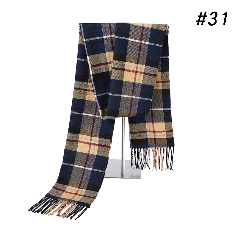 Winter Scarf Men's Warm Foulard Solid Scarves Fashion Casual Scarf Warm Cashmere Men Scarf