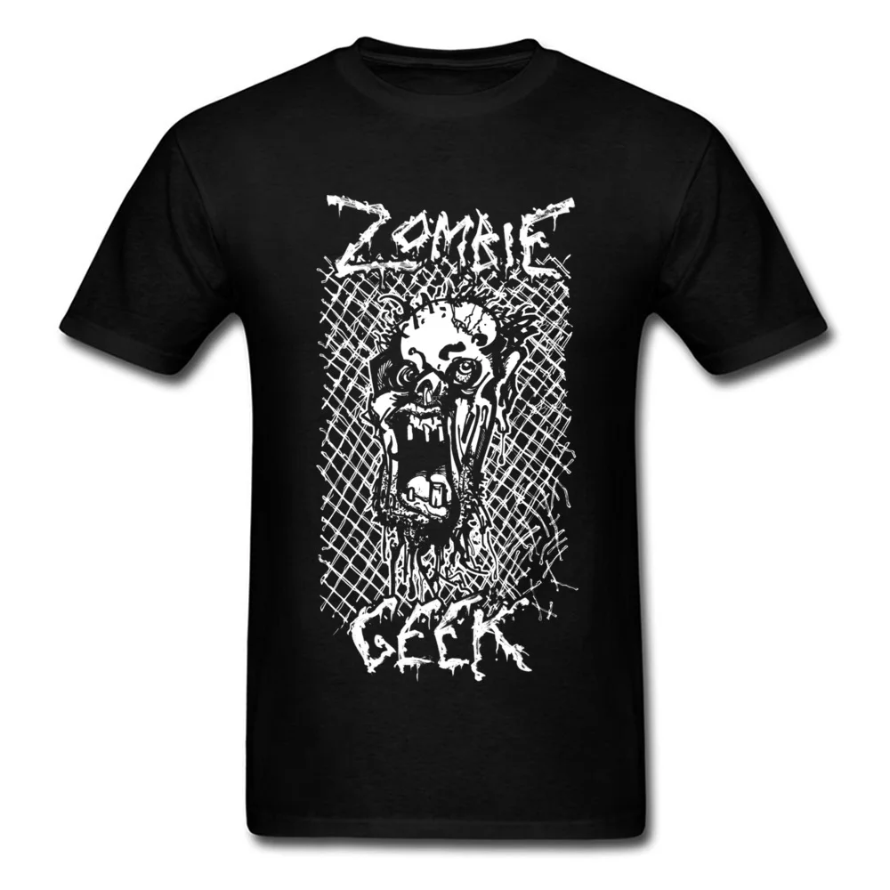 Zombie Geek футболка на заказ черный белый мужские топы Футболка мультфильм дизайн 3XL