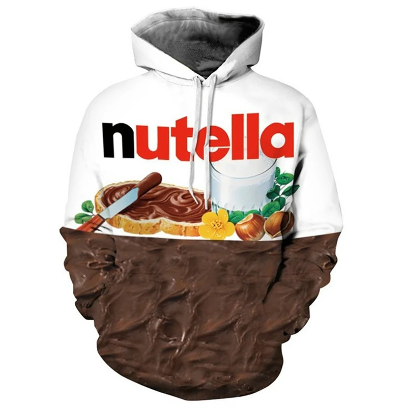 Мужская толстовка с 3d принтом забавный бургер Nutella Пончик еда человек толстовки в