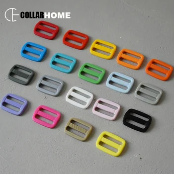 

100pcs Plastic buckle sliders adjuster length adjusting clasp of bag belt straps 25 mm webbing tri-glides sewing accessories
