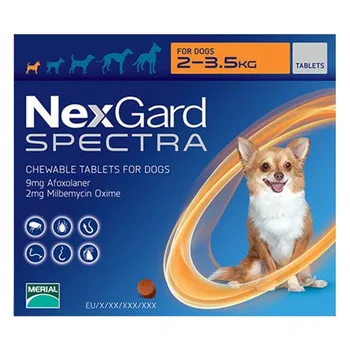 

In Stock NexGard Spectra Oral Trentment For Dog Fleas & Ticks & Intestinal & Worms & Heartworms By MERIAL