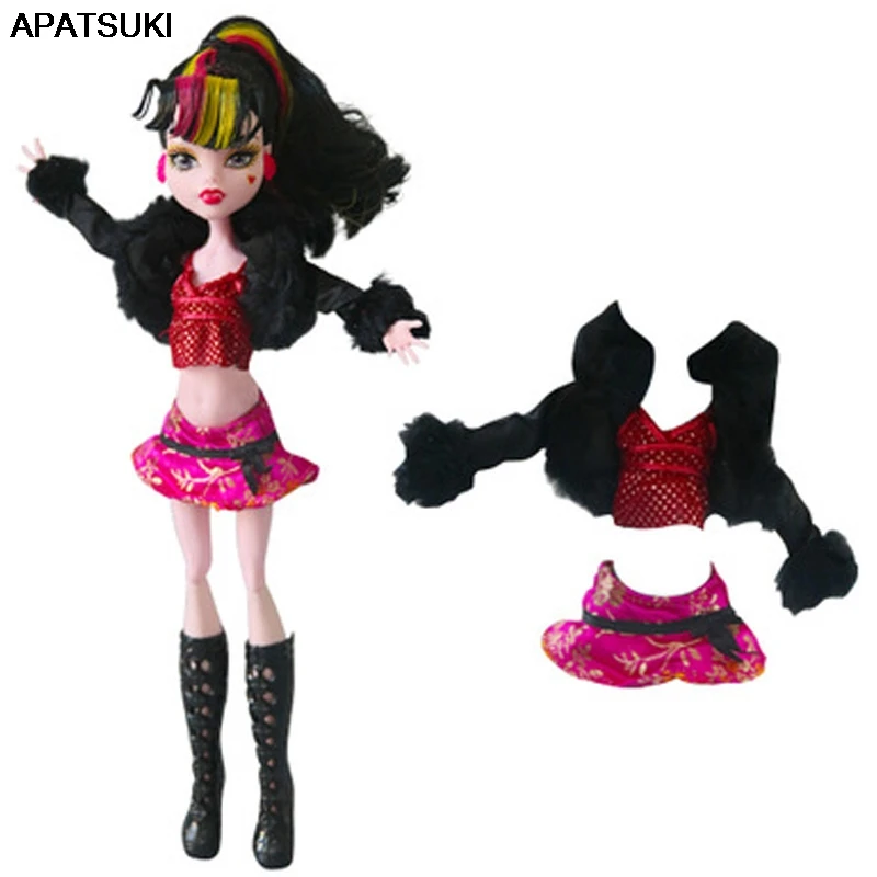 monster high doll red and black hair