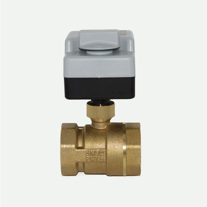 

DN32 AC220V 2-way Electric Motorized Ball Valve Three-wire Two Control For Air Conditioning with Manual Switch