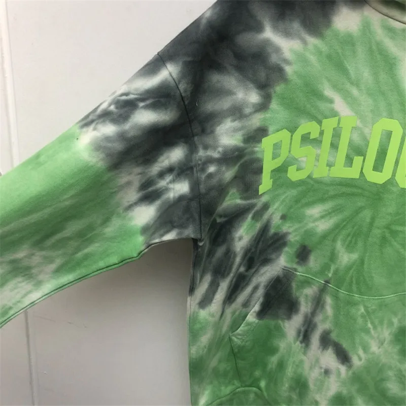 Толстовка с капюшоном для мужчин и женщин, с принтом «Tie dye», с эффектом потертости