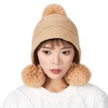 Модные зимние шляпы для женщин с воротником плюс Толстая вязаная теплая шапка бини Желтый Красный Повседневная женская шапка Czapka Zimowa