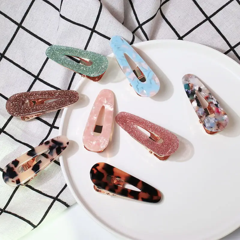 

Acrylic hairpin bright gold pink headdress Banghai hairpin BB clip