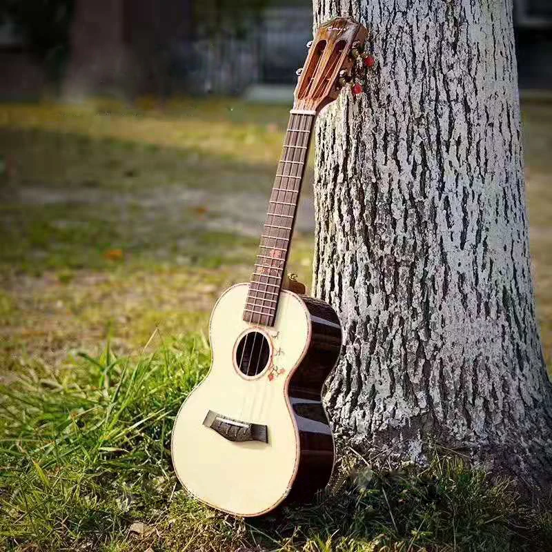 Enya Kaka S1 Массив ели укулеле 2" 26" ukelele Африканский палисандр с обратной стороны концерта/тенор Гавайские гитары, музыкальные инструменты