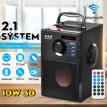 

Wireless bluetooth Speaker Stereo Wooden Subwoofer 2500mAh 10W Outdoor Portable Speakers USB Disk FM Radio Mp3 Bass Column