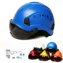 Casque de sécurité avec lunettes foncées, de protection pour l'escalade en plein air, le travail et le sauvetage, casquette de travail en ABS de haute qualité, nouvelle collection