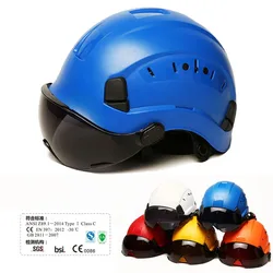 New Safety Helmet With Dark Goggles Outdoor Climbing Riding Protective Helmets Working rescue Hard Hat High Quality ABS Work Cap