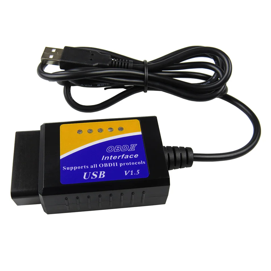 Автомобильный диагностический интерфейс Elm327 USB OBD2 сканер кодов V1.5 ELM 327 V 1 5 OBD 2
