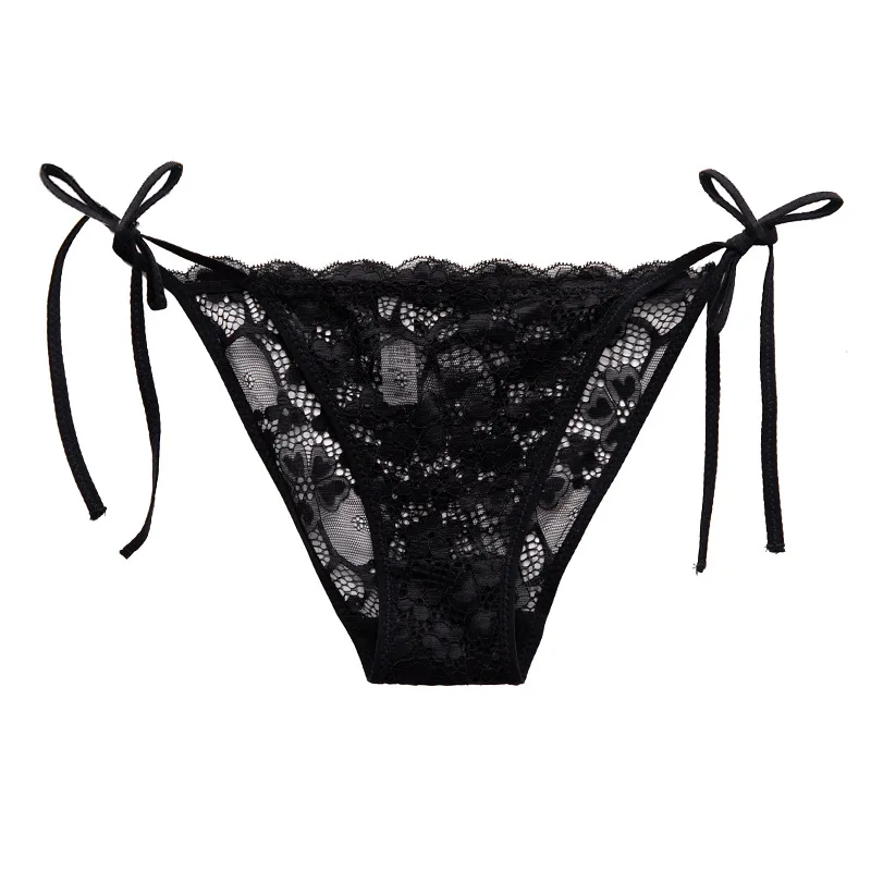 Цветочный пикантные прозрачные трусики строка с полым каблуком вышивка