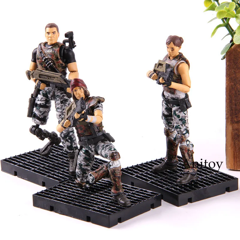Aliens: Colonial Marines Горячая игра 1:18 Масштаб фигурка Белла Круз Redding Soliders ПВХ фигурка Коллекционная модель игрушки 3 шт./компл