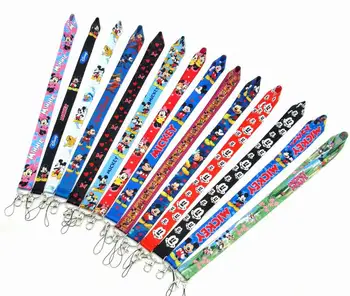 

200 PCS Mickey&Minnie Mouse key lanyards id badge holder keychain straps for mobile phone Free Shipping