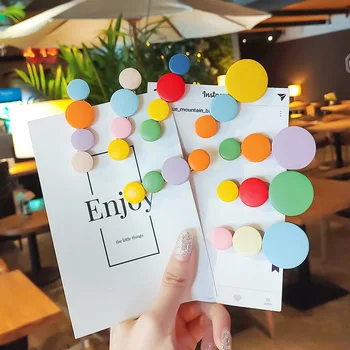 

Cute Women Girls Colorful Wood Rounds Barrettes Sweet Headband Hair Clips Hairpins Hair Ornament Fashion Hair Accessories