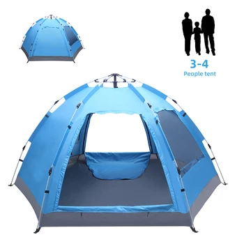 

Automatic Tent 2-4 People Foldable Waterproof Beach Camping Tent Easy Instant Setup Backpacking for Sunshade Travelling Hiking