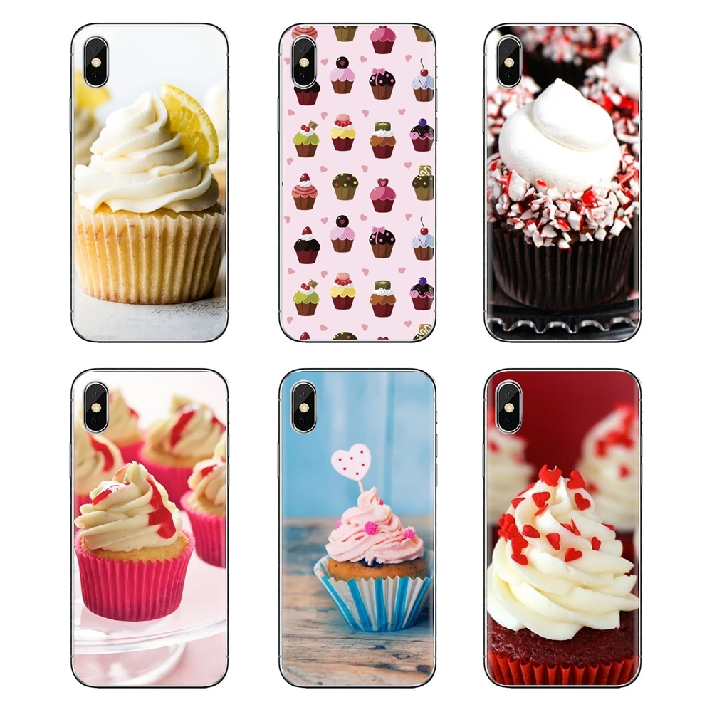 Transparent Soft Shell Covers For Samsung Galaxy S2 S3 S4 S5 MINI S6 S7 edge S8 S9 Plus Note 2 3 4 5 8 Coque Fundas Cup Cake |