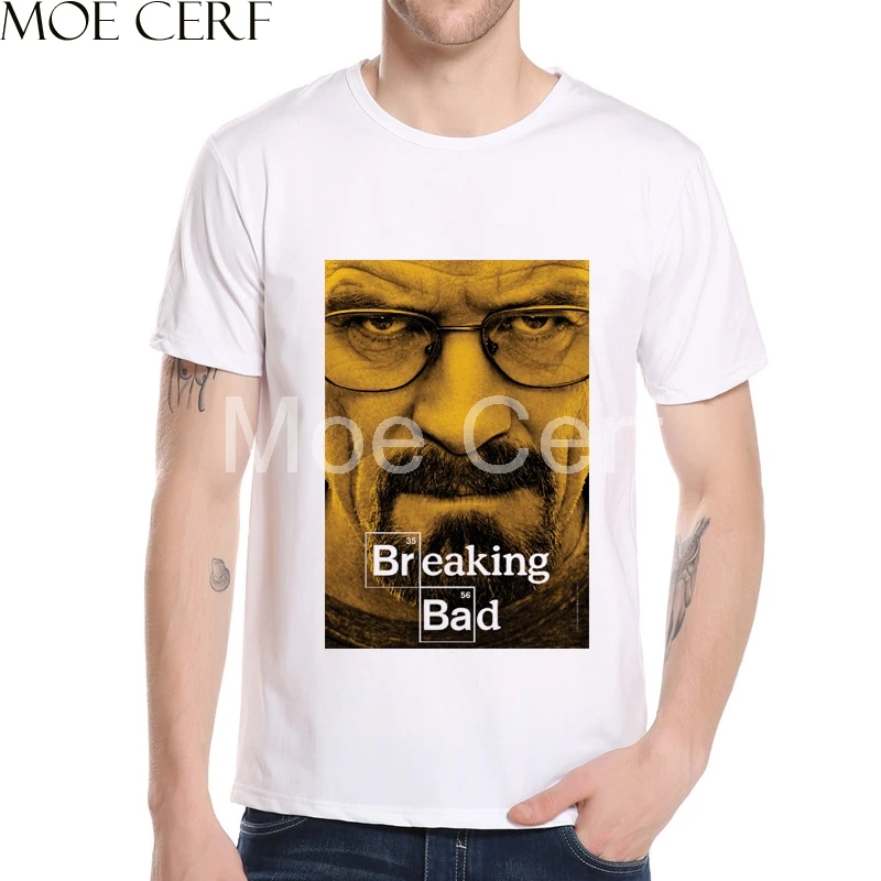 Мужская футболка с коротким рукавом MOE CERF Breaking Bad Funny Heisenberg Повседневная ShirtL5-28
