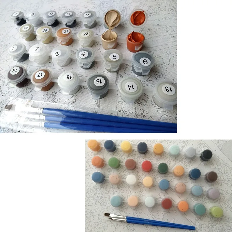 Ic бескаркасные DIY Ручная Краска ed цифровая краска ing блики дерево по номеру