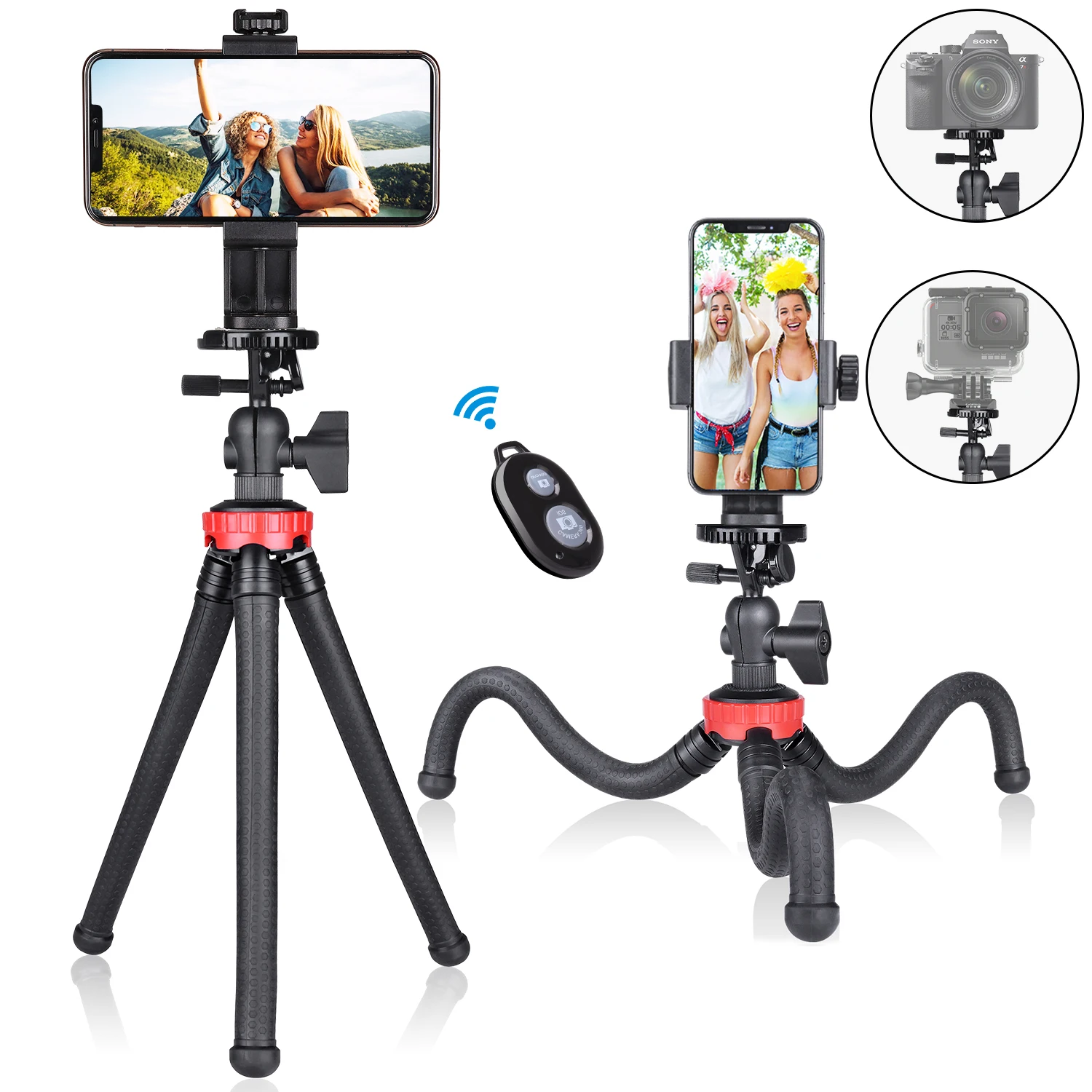

3in1 Smartphone Mobile Cell Phone Selfie Tripod Portable Fexible Mini Travel Camcorder Tabletop Stand Mount Holder Tripod