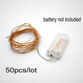

50pcs/lot 3M 30LEDs Copper Wire LED String Lamp Fairy Garland Light CR2032 Battery for Christmas New Year Wedding Decoration