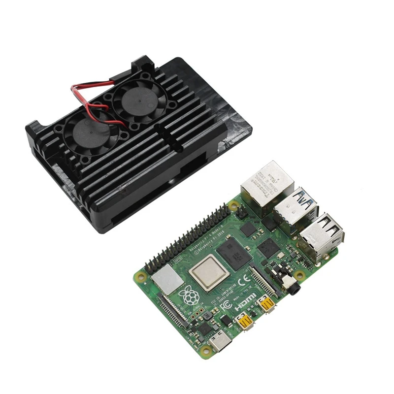 Для Raspberry Pi 4B 4G ram DIY Kit Поддержка 2,4/5,0 GHz Wi-Fi Bluetooth 5,0 с защитным корпусом из алюминиевого сплава с ЧПУ охлаждающий вентилятор