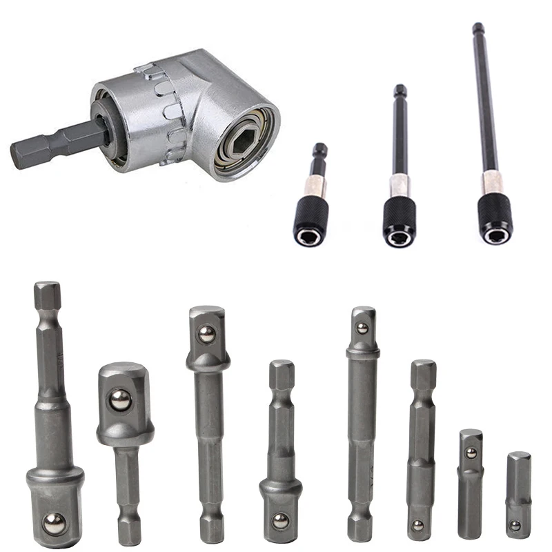 

1/4 inch 3/8 inch 1/2 inch Socket Adapter Impact Hex Shank Drill Bits Set 3PCS Magnetic Bit Holder Extension 60MM/100MM/150MM 1P