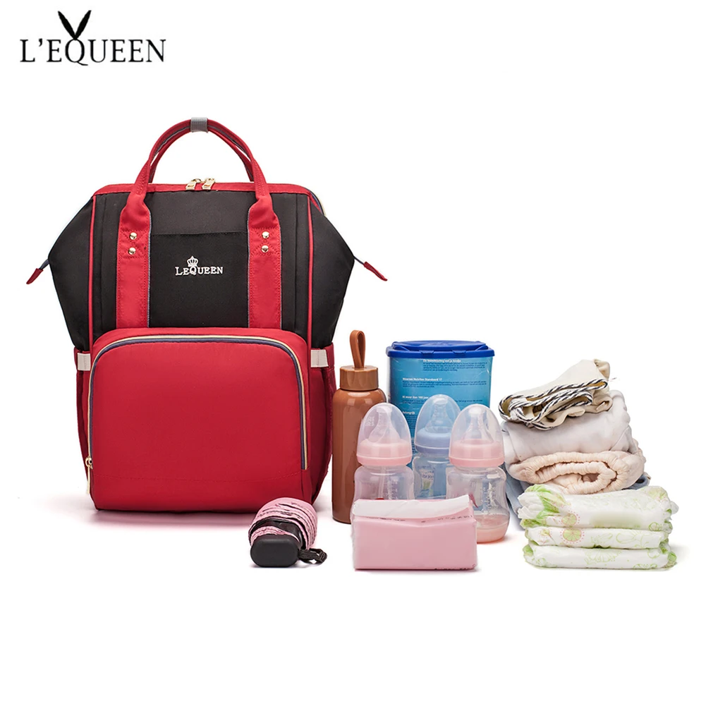 

LEQUEEN Fashion Mummy Maternity Nappy Bag Brand Large Capacity Baby Bag Travel Backpack Designer Nursing Bag for Baby Care