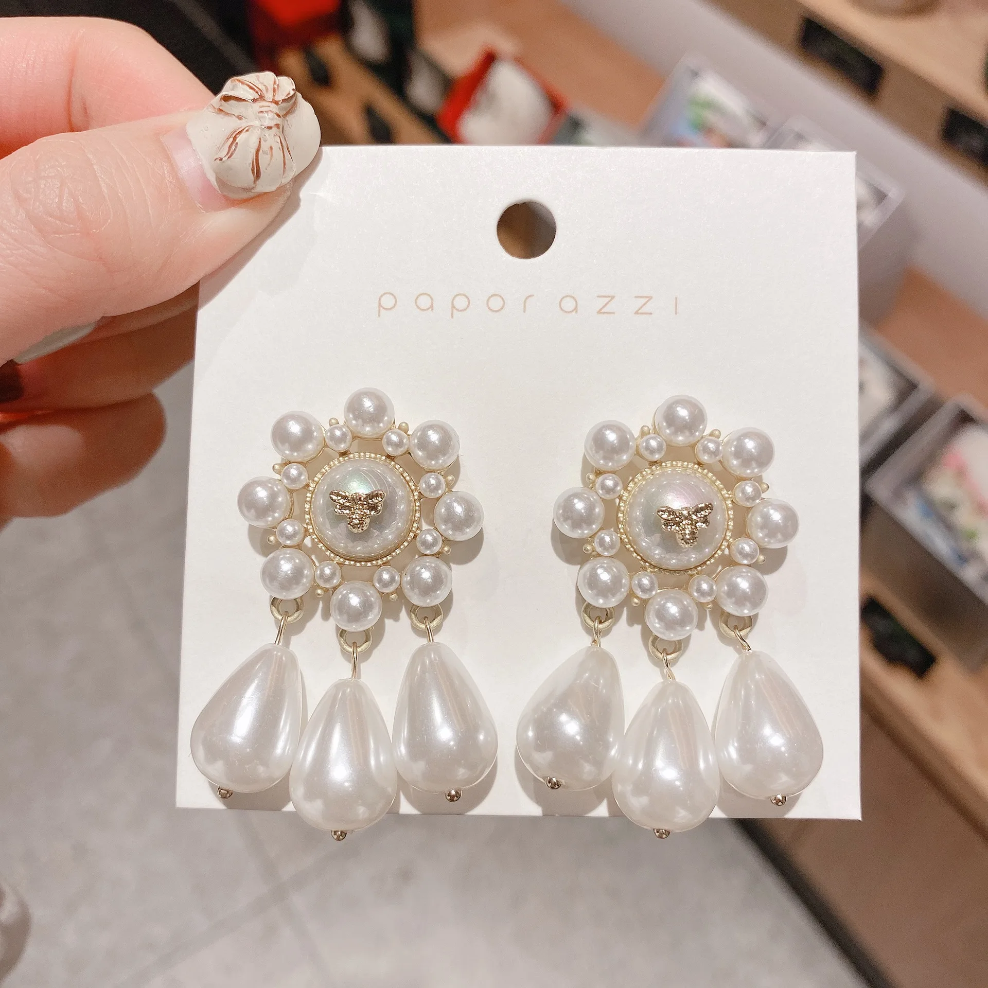 New French Retro Earrings Temperament Cross-Border Pearl Exaggerated Light Luxury for Bride |