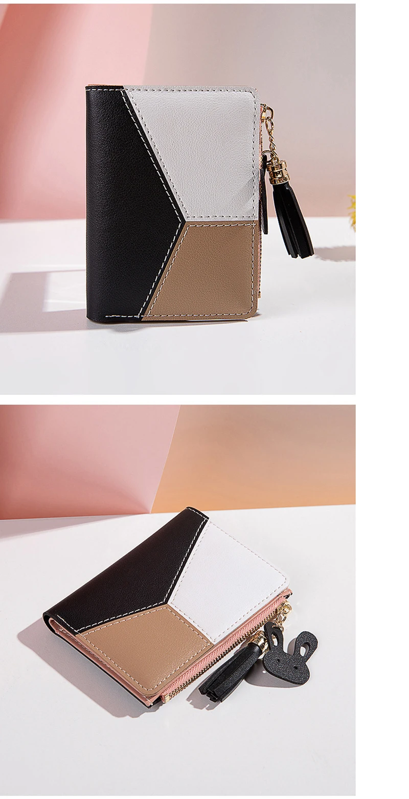 2022 New Women's Wallet PU Leather Women's Wallet Made of Leather Women Purses Card Holder Foldable Portable Lady Coin Purses