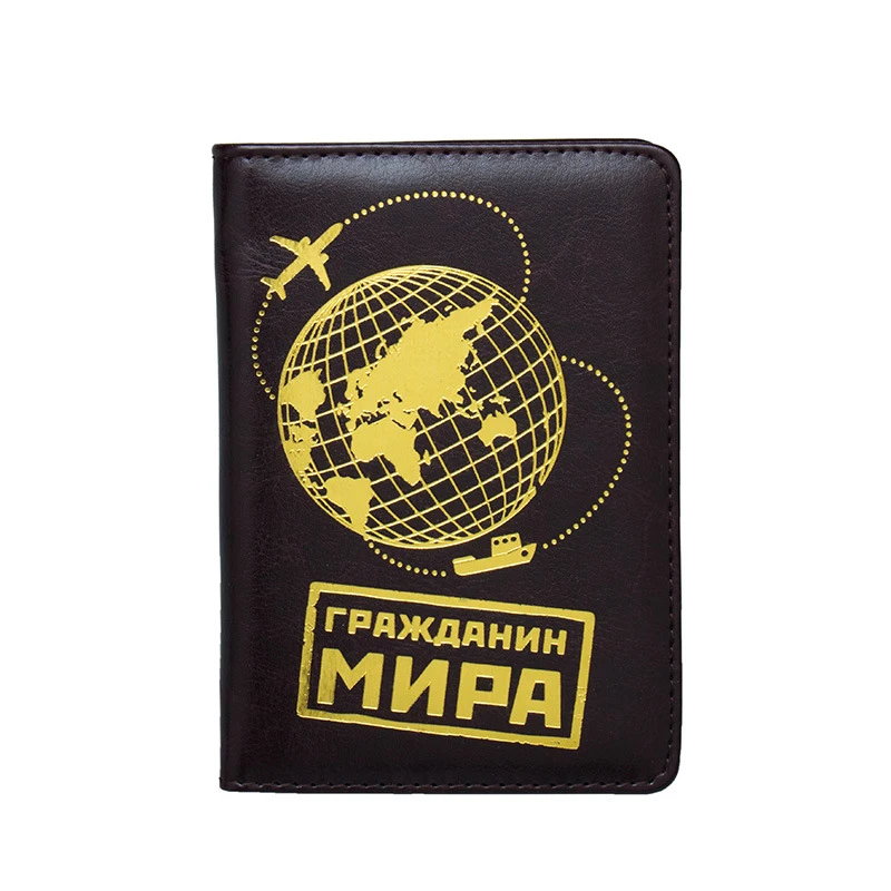 New Earth Russia Passport Clipping Express Passport Foreign Trade Passport Bag PU Ticket Holder Multi Card Position